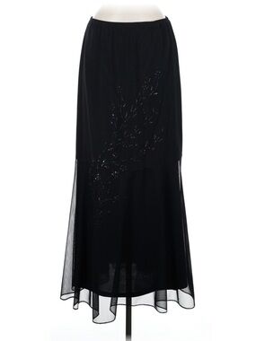 Black Maxi Skirt with Subtle Embroidered Detail